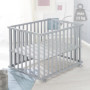 Parc Bébé Pliable Little Stars - ROBA - 75 x 100 cm - Bois Laqué Taupe