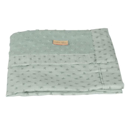 Couverture Bébé Bio Lil Planet 80x80 cm - Motif Pois Vert