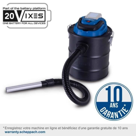Aspirateur à cendres sans fil C-AVC15-X avec starterkit 2Ah - SCHEPPACH