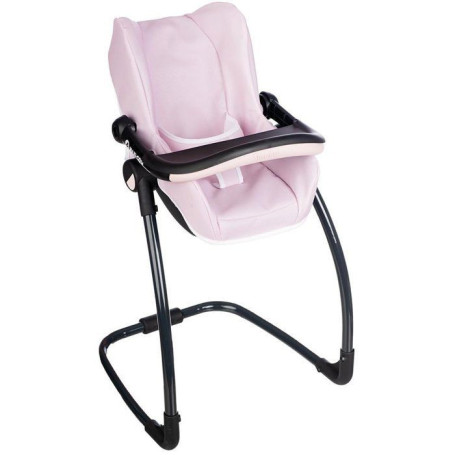 SMOBY Maxi Cosi 3 en 1 : Chaise Haute, Balancelle et Siège Auto Rose pour Poupon