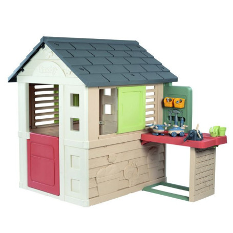 Maison Nature Smoby avec Atelier - Espace de Jeu Extérieur pour Enfants