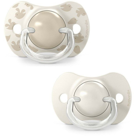 Lot de 2 sucettes symétriques Birdies - SUAVINEX - 6 à 18 mois - Beige