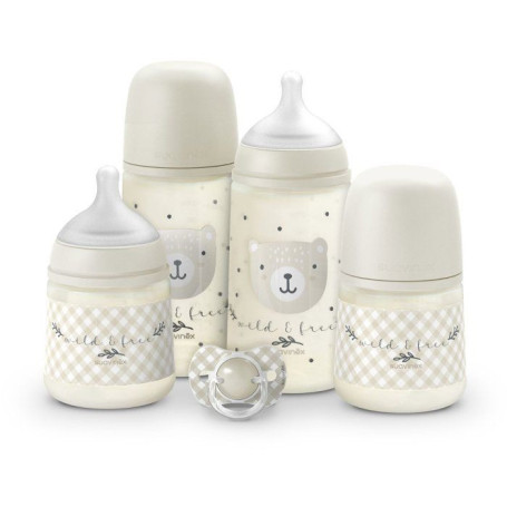 Coffret Nouveau-Né SUAVINEX Wild&Free - Biberons et Sucette Beige