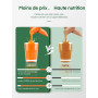 Juilist Centrifugeuse Extracteur de Jus 600W, Acier Inox 304, Fruits et Légumes, Grande Bouche 65mm, 2 Vitesses, Facile à Nettoy