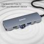 BENFEI Hub USB C Adaptateur Compatible avec iPhone 15/16 Plus Pro Max, MacBook iPad Pro Air, multiport USB-C 5 en 1, Gris, avec 