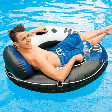 Bouée géante bleue avec poignées pour piscine