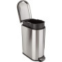 Poubelle de Cuisine Étroit à Pédale en Acier Inoxydable - 40L