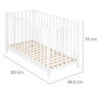 Lit bébé pliant blanc 60 x 120 cm avec roulettes - ROBA