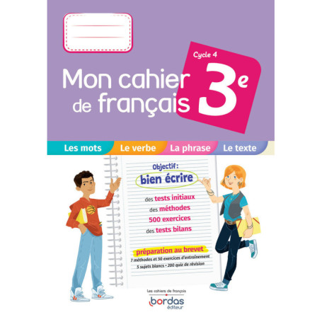 Mon cahier de français 3e 2022 Cahier de l'élève