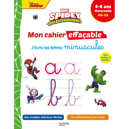 Disney - Spidey et ses amis extraordinaires - Mon cahier effaçable - J'écris les minuscules