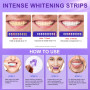 Bande Blanchiment Dentaire Violet,28 Bande 14 Ensembles Blanchisseur de Dents Sans Danger pour l'Émail, Formule Non Sensible