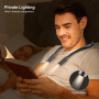 Gritin Lampe de Lecture de Cou Rechargeable, Liseuse Lampe pour Lire au Lit-Gradation en Continu & 3 Couleurs Protection des Yeu