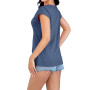 EDOTON T-Shirt à Manches Courtes pour Femme Col en V Haut Décontracté Manches Amples T-Shirt Tunique Femme Chemises Shirts