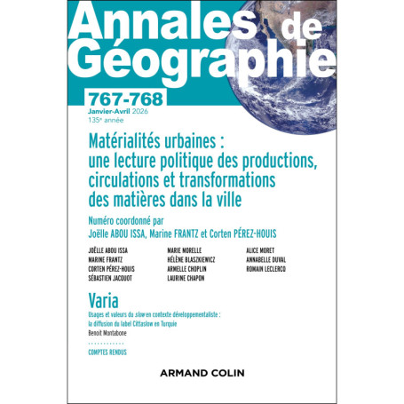 Annales de géographie - N°767-768 1-2/2026