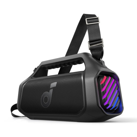 Soundcore Boom 2 Plus Enceinte Bluetooth puissante, 140W, 2+2 canaux stéréo, BassUp 2.0,Charge Rapide 30W, 20h, IPX7, lumières R