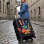 Samlonge Housse Bagage Lavable, Housse de valisse Bagage Élastique, Couverture bagage Souple, Polyester Lavable et Durable, Prot