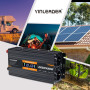Yinleader Convertisseur 12V 220V 2000W /4000W Convertisseur de Puissance Ecran LCD 2 Prises AC pour Panneau Solaire Voiture VR