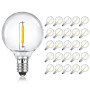 SCNNC 25 PCS Ampoule LED G40 E12 1W 230V Blanc Chaud 2700K, IP54 Étanche Ampoule E12 Ronde Equivalent à 7W Incandescente, Ampoul