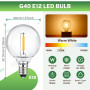 SCNNC 25 PCS Ampoule LED G40 E12 1W 230V Blanc Chaud 2700K, IP54 Étanche Ampoule E12 Ronde Equivalent à 7W Incandescente, Ampoul
