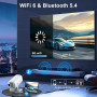 Mini Vidéoprojecteur 4K Full HD 1080p, Projecteur Video avec WiFi 6 et Bluetooth 5.4, Retroprojecteur avec Correction Trapézoïda