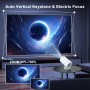 Mini Vidéoprojecteur 4K Full HD 1080p, Projecteur Video avec WiFi 6 et Bluetooth 5.4, Retroprojecteur avec Correction Trapézoïda