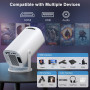 Mini Vidéoprojecteur 4K Full HD 1080p, Projecteur Video avec WiFi 6 et Bluetooth 5.4, Retroprojecteur avec Correction Trapézoïda