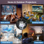 Mini Vidéoprojecteur 4K Full HD 1080p, Projecteur Video avec WiFi 6 et Bluetooth 5.4, Retroprojecteur avec Correction Trapézoïda