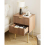 HEYZOEY Table de Chevet Bois avec 2 tiroirs, Moderne, Style bohème, pour Chambre à Coucher, Salon, Noyer