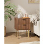 HEYZOEY Table de Chevet Bois avec 2 tiroirs, Moderne, Style bohème, pour Chambre à Coucher, Salon, Noyer
