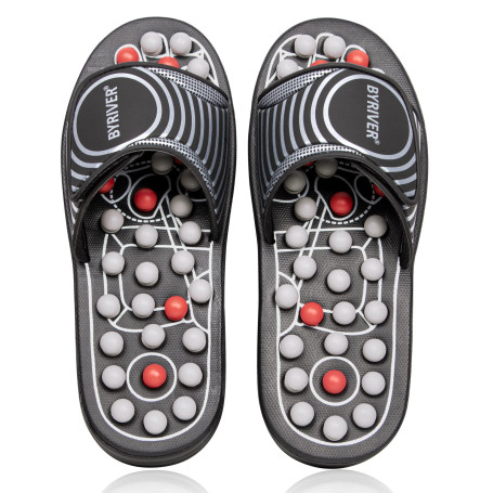 BYRIVER Chaussons de Massage à Acupression pour Soin des Pieds, Stimulation de la Circulation Sanguine et Réflexologie Plantaire