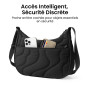 tomtoc T34 Sac Bandoulière Femme Matelassé en Nylon Recyclé, Sac A Main Femmes Bandoulieres Puffer, Sac Épaule Crescent et Sac H