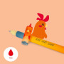 Legami - Set of 4 Farm Sweet Farm Erasable Gel Pens, Stylos à encre thermosensible effaçable, noir, rose, vert, rouge, efface sa