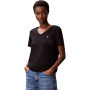 Calvin Klein T-Shirt Manches Courtes Femme Archive Jersey Tee avec Col en V