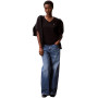 Calvin Klein T-Shirt Manches Courtes Femme Archive Jersey Tee avec Col en V