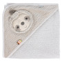 Fehn Serviette de Bain en Tissu Éponge avec Capuche et Adorable Motif de Paresseux, Poncho Absorbant et Douillet, pour Bébés et 