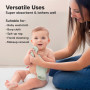 6-Pack Lingettes en Bambou Bio pour Bébé - Douces, Enfants, Serviettes, Molleton, Visage (Dove)