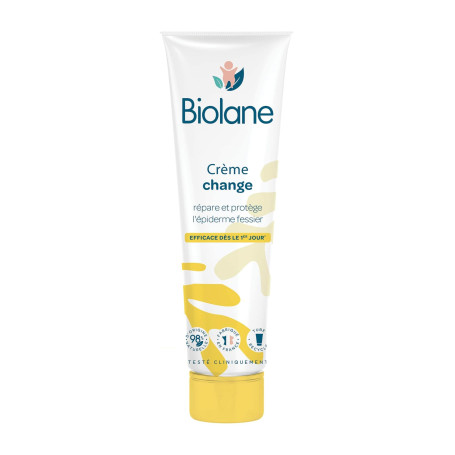 BIOLANE - Crème change dermo pédiatrie - Siège Bébé - Protège et répare les irritations - Soin pour la peau - 98% Ingrèdients Na
