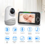 HelloBaby Moniteur avec Caméra et Audio, Écran Large de 5'' avec Batterie 3500mAh, Caméra Rotative et Zoom à Distance, Communica