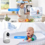 HelloBaby Moniteur avec Caméra et Audio, Écran Large de 5'' avec Batterie 3500mAh, Caméra Rotative et Zoom à Distance, Communica