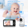 HelloBaby Moniteur avec Caméra et Audio, Écran Large de 5'' avec Batterie 3500mAh, Caméra Rotative et Zoom à Distance, Communica