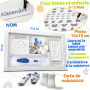 Lalfof® Cadre Empreinte Main Pied Bebe Personnalisable Avec NOM. Kit empreinte bebe. Idéal Comme Cadeau naissance garcon,Cadeau 