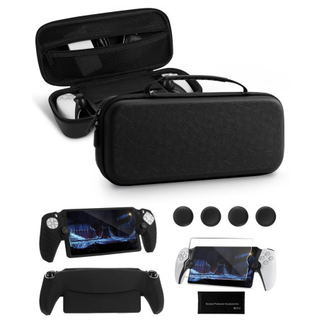PALPOW 8 en 1 Kit D'accessoires Compatible avec PlayStation Portal, Pochette Portable Rigide avec Housse Protection en Silicone 