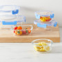 Amazon Basics verrouillables en Verre Stockage des Aliments, 14 pièces, 7 récipients et 7 couvercles sans BPA, Transparent avec 
