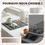 Tapis Egouttoir Vaisselle de Cuisine, Tapis Vaisselle Absorbant de Diatomées, Très Absorbant, Séchage Rapide (Gris Foncé, 40 x 3