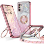 XYZ Coque pour Samsung Galaxy S23 Con Cordon, Mignonne et Luxueuse, Double Anneau Motif Cœur d'amour pour Femmes et Filles, Pail