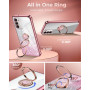 XYZ Coque pour Samsung Galaxy S23 Con Cordon, Mignonne et Luxueuse, Double Anneau Motif Cœur d'amour pour Femmes et Filles, Pail