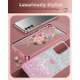 XYZ Coque pour Samsung Galaxy S23 Con Cordon, Mignonne et Luxueuse, Double Anneau Motif Cœur d'amour pour Femmes et Filles, Pail