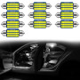Lumitrex 10 Pièces Ampoules Navette LED 12V 41mm 42mm C5W Canbus Sans Erreur Lumière Blanche 6000K Super Brillante Ampoule LED C
