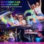 Ensemble d’éclairage intérieur Acrylique pour Voiture, Bphuny 18-en-1 593 LED, Fibre Optique, Multiples Modes, lumières d’Ambian