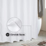EurCross Rideau de douche extra long 220 cm de longueur - Blanc - Imperméable - Lavable - En textile - Anti-moisissure - Antibac